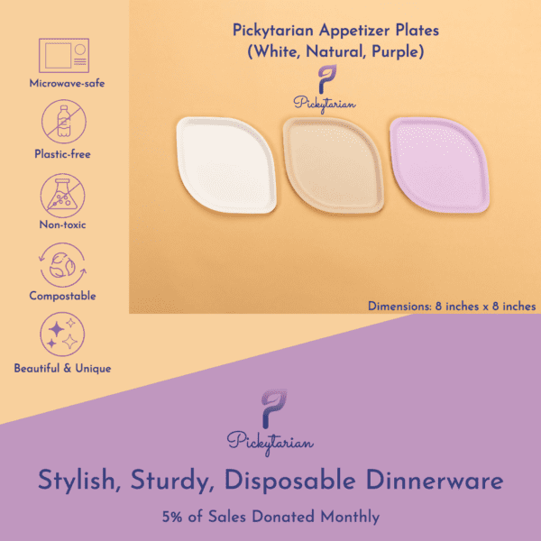 Pickytarian Appetizer Plates - Stylish, Sturdy, Sustainable Tableware